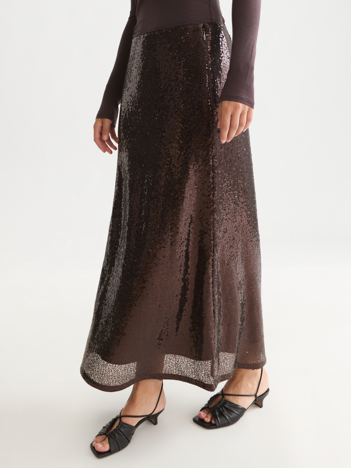 Sequins ankle length skirt