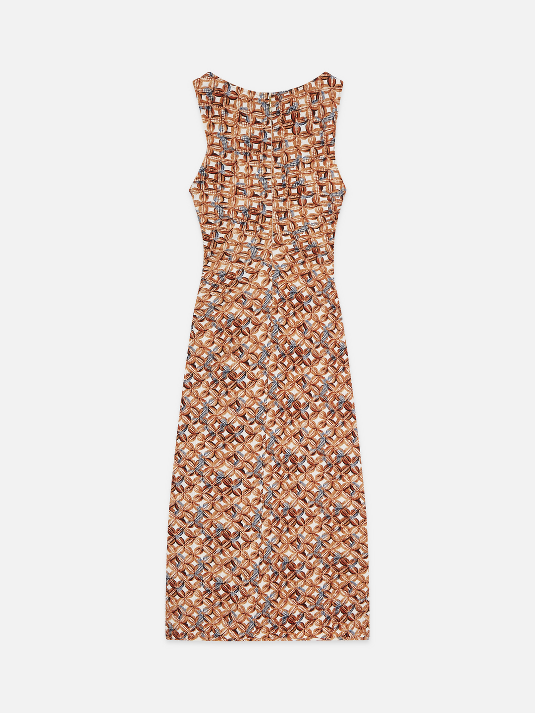 Printed textured midi dress