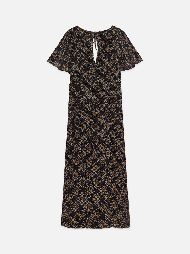 Printed chiffon ankle length dress