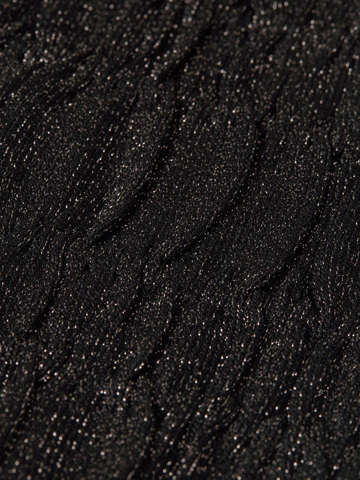 Smock stitch metallic knitted dress