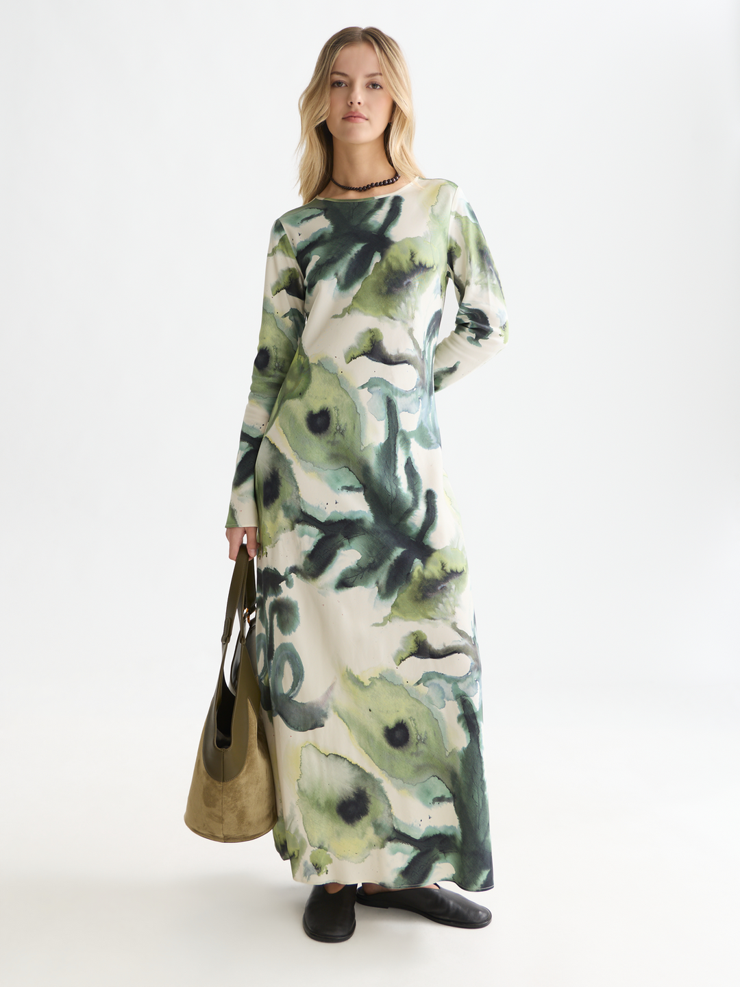 Printed ankle length dress
