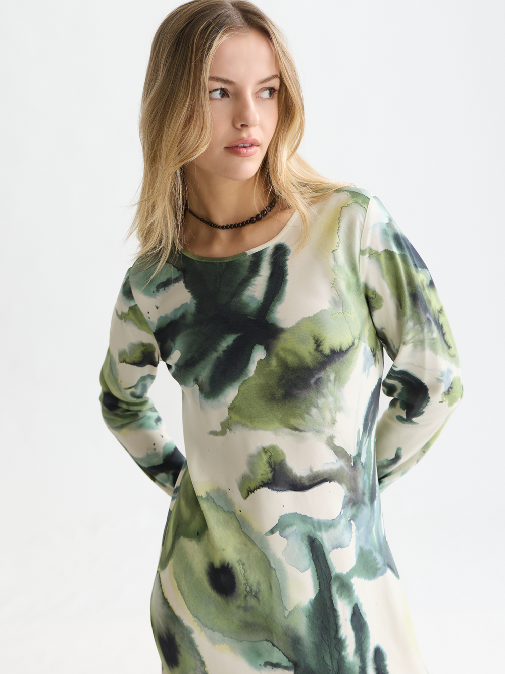 Printed ankle length dress