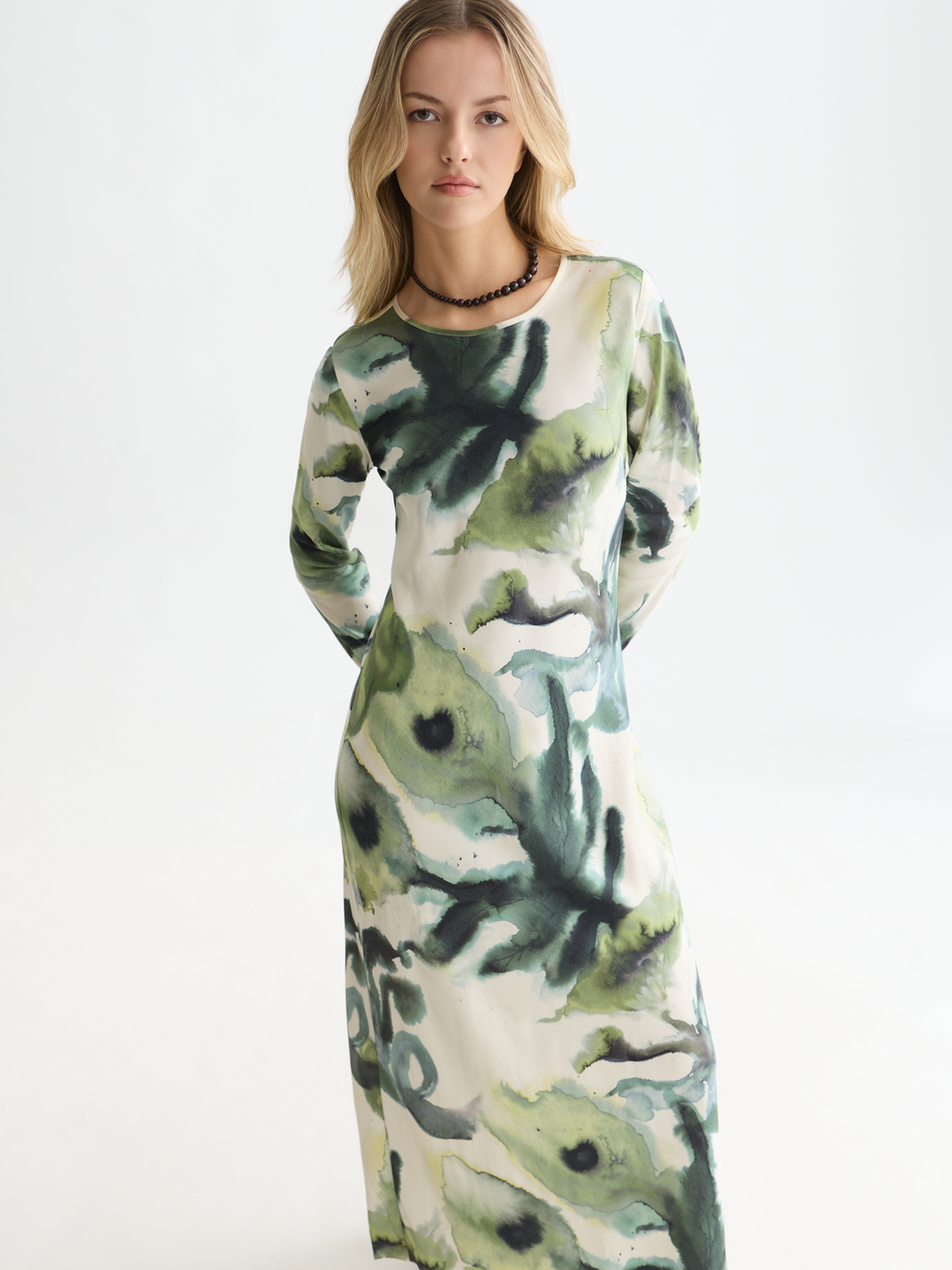 Printed ankle length dress