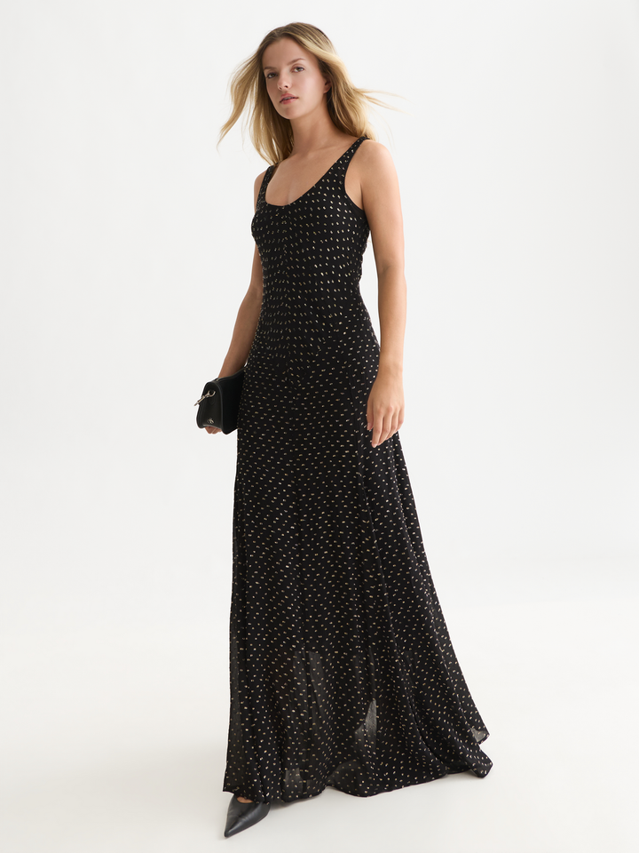 Fil Coupe maxi slip dress with cut seams