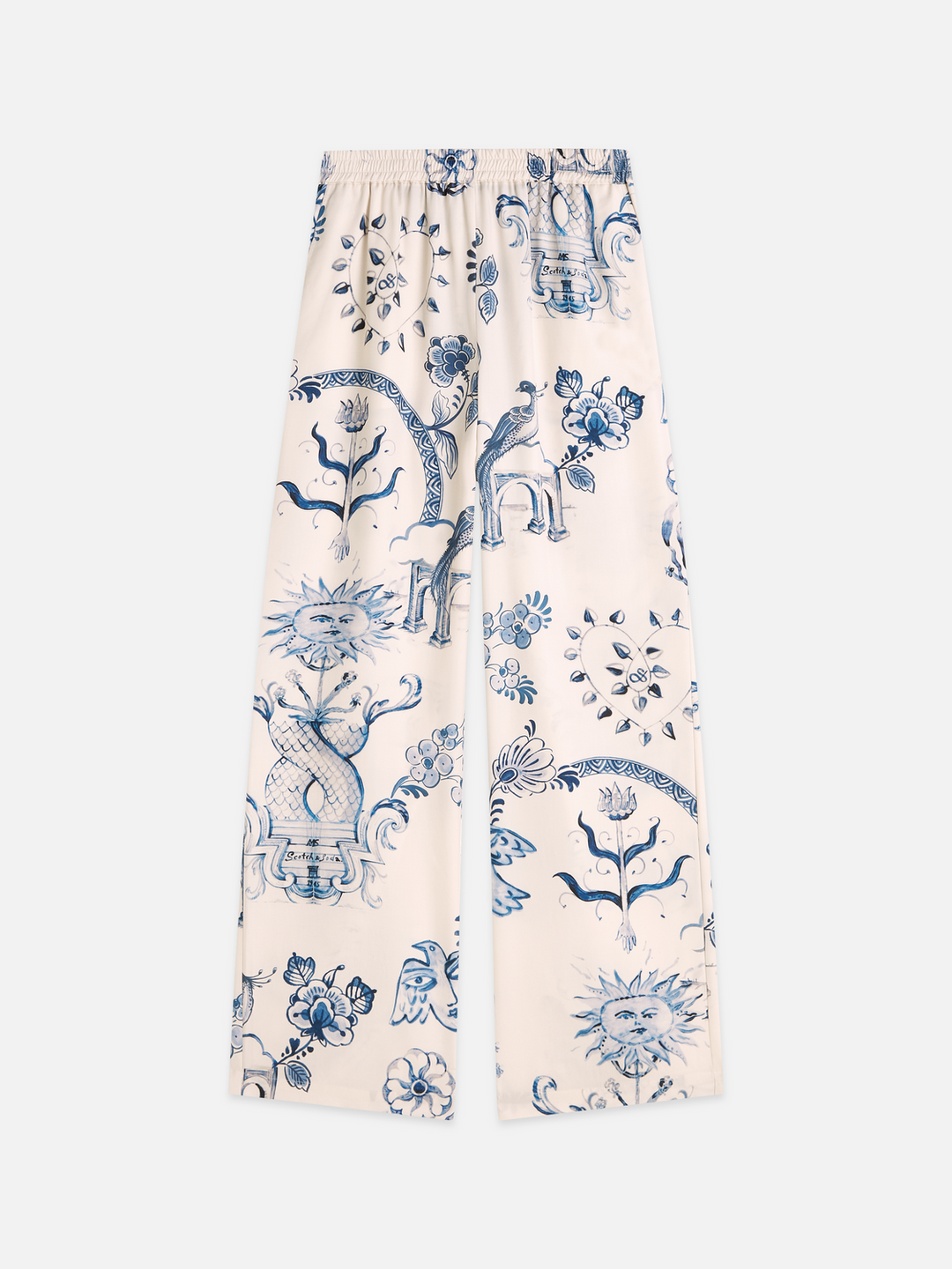 Gia - mid-rise wide-leg printed pull-on pants