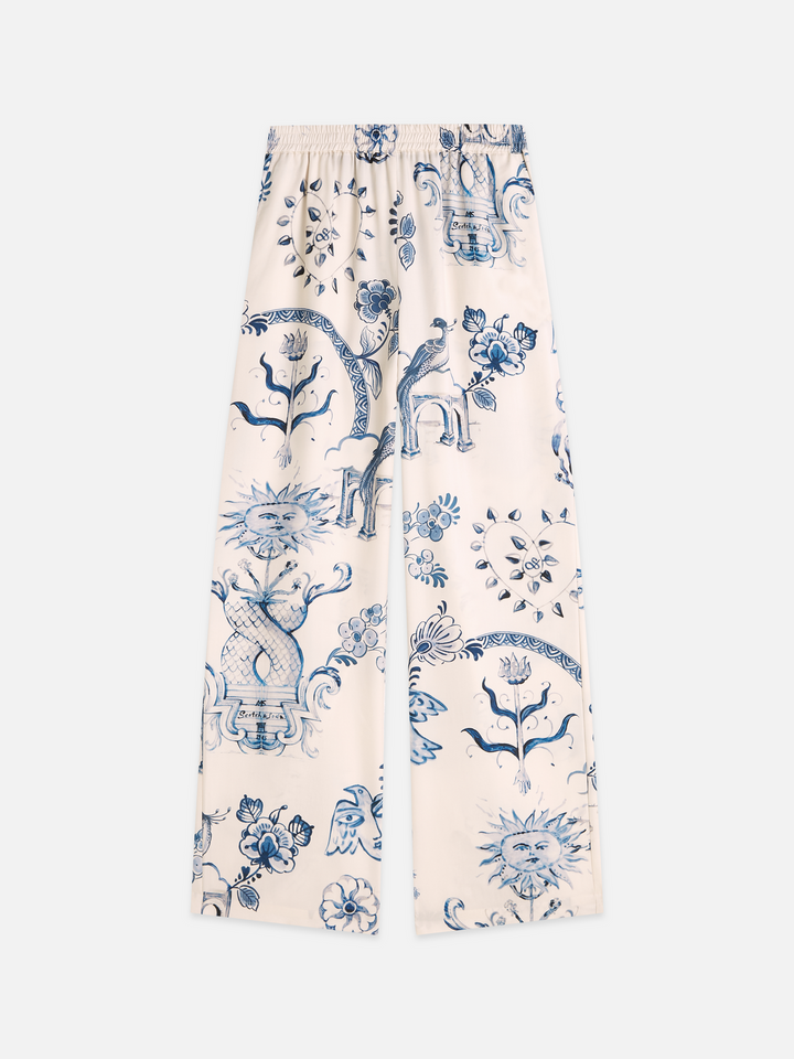 Gia - mid-rise wide-leg printed pull-on pants