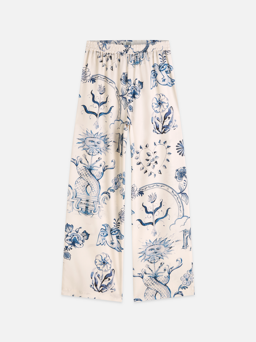 Gia - mid-rise wide-leg printed pull-on pants
