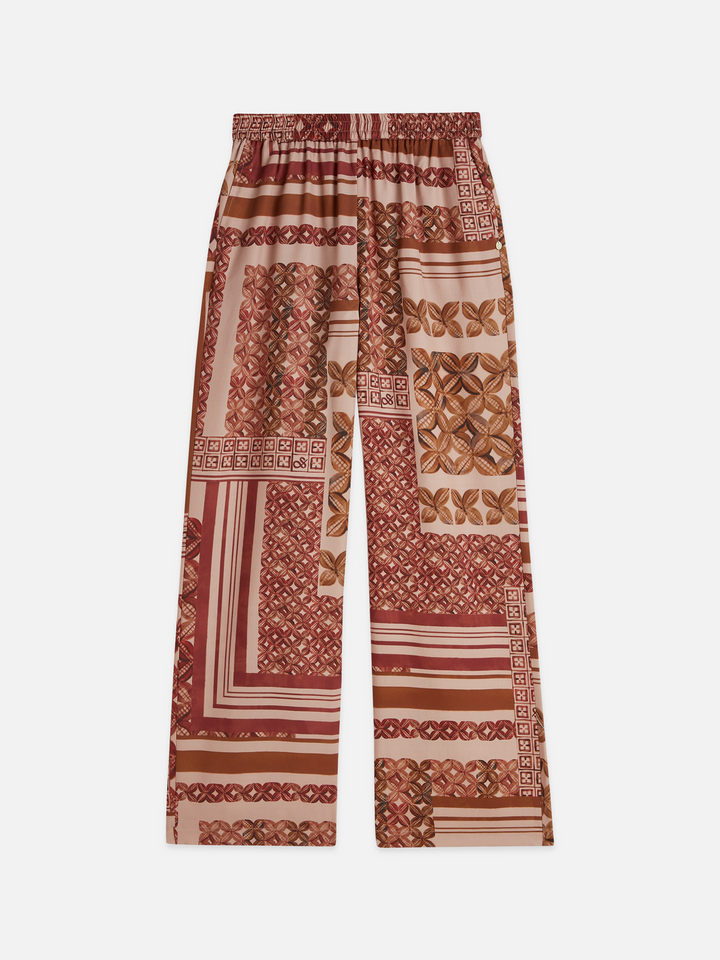 Gia - mid-rise wide-leg printed pull-on pants
