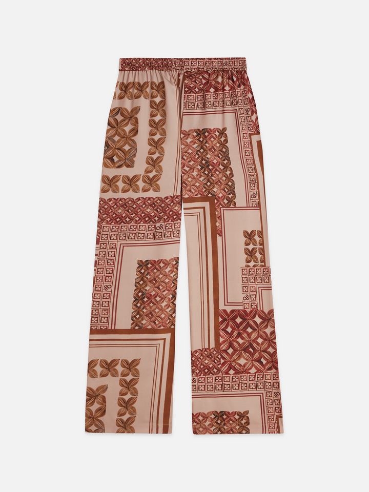 Gia - mid-rise wide-leg printed pull-on pants