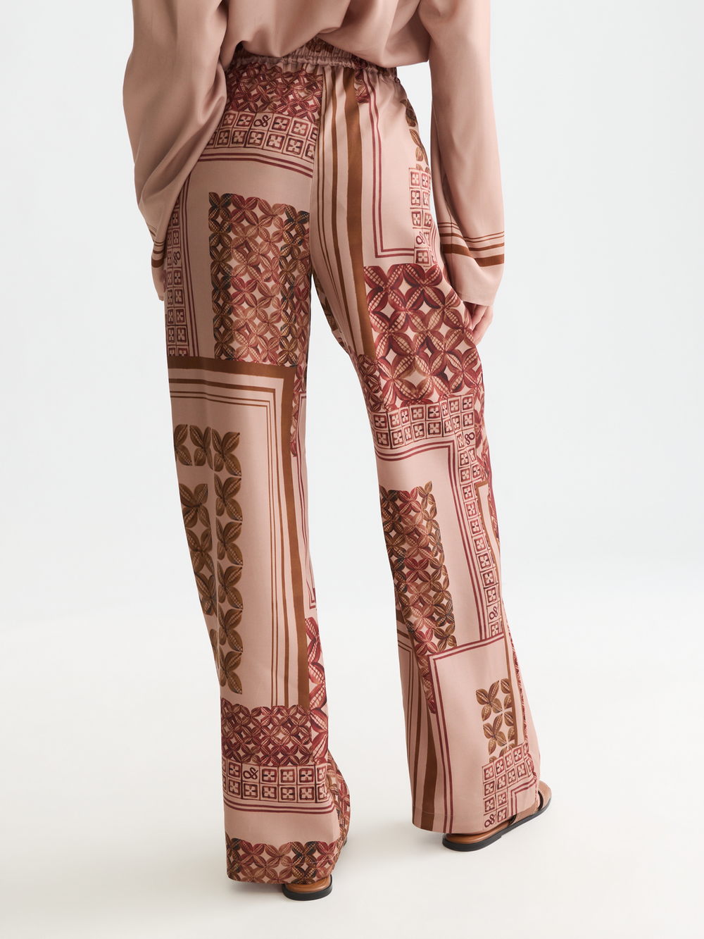 Gia - mid-rise wide-leg printed pull-on pants