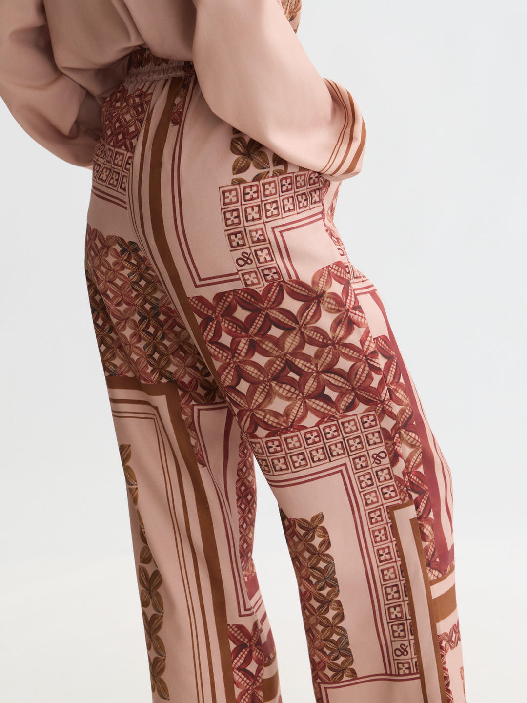 Gia - mid-rise wide-leg printed pull-on pants