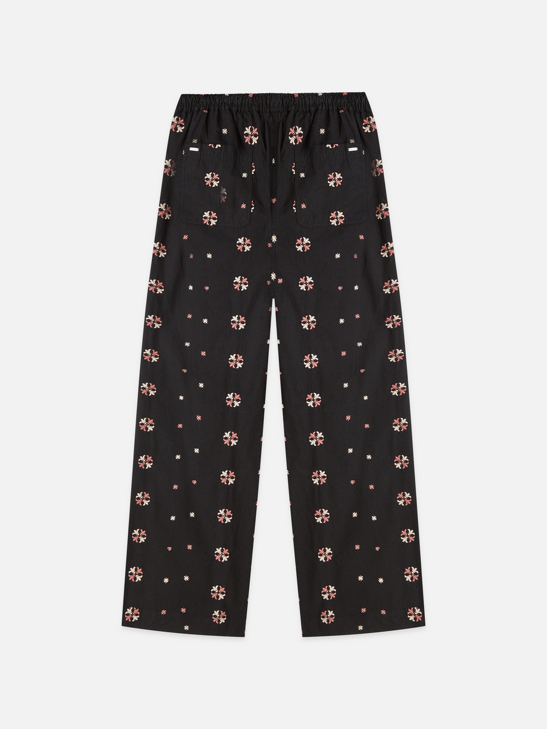 Noa - high-rise wide-leg embroidered pull-on pants