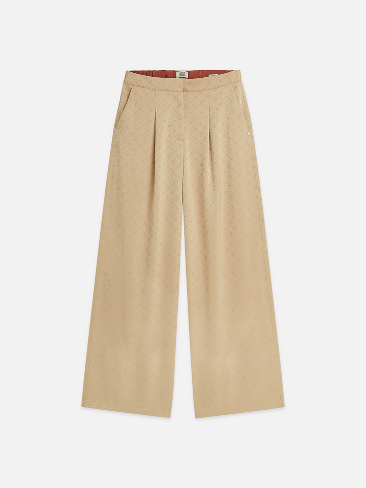 Eleni - high-rise wide-leg jacquard pants