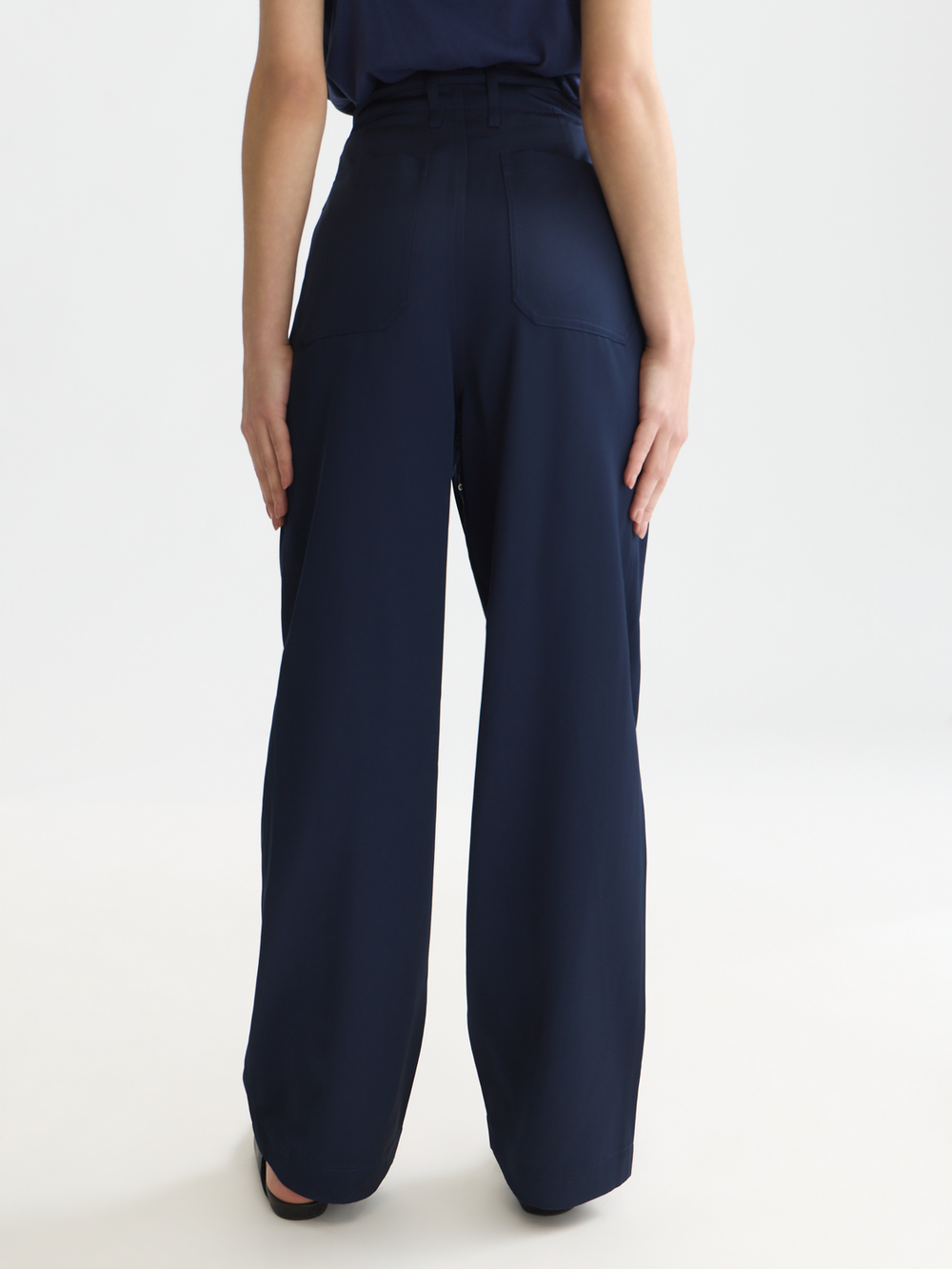 Faye - high-rise tapered leg satin cargo pant
