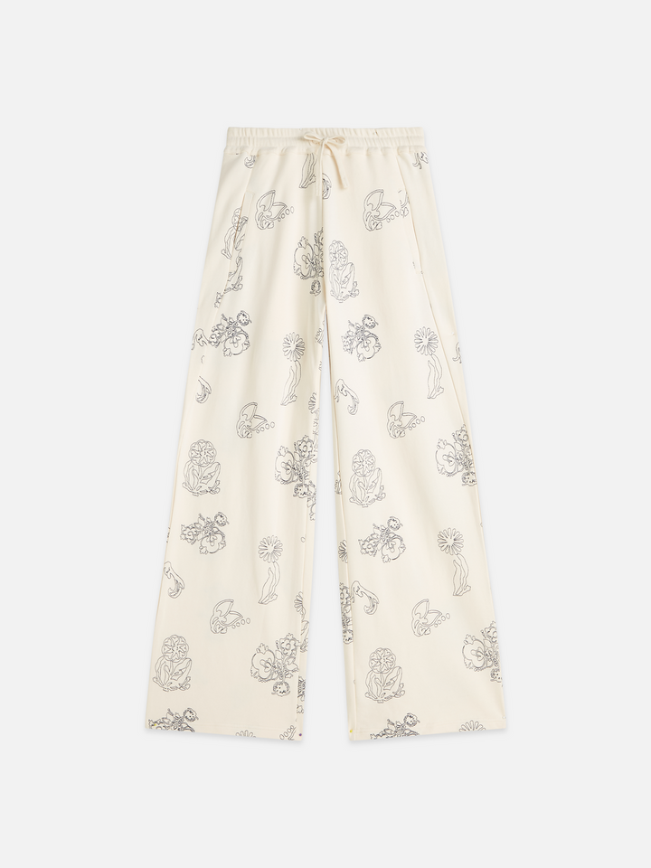 Embroidered wideleg sweatpants