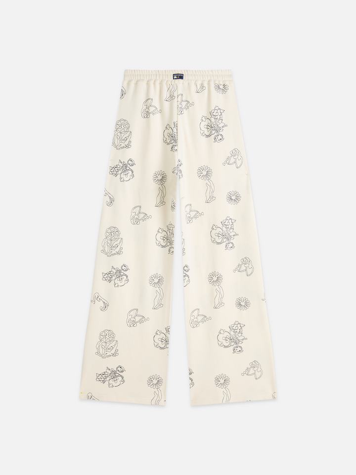 Embroidered wideleg sweatpants