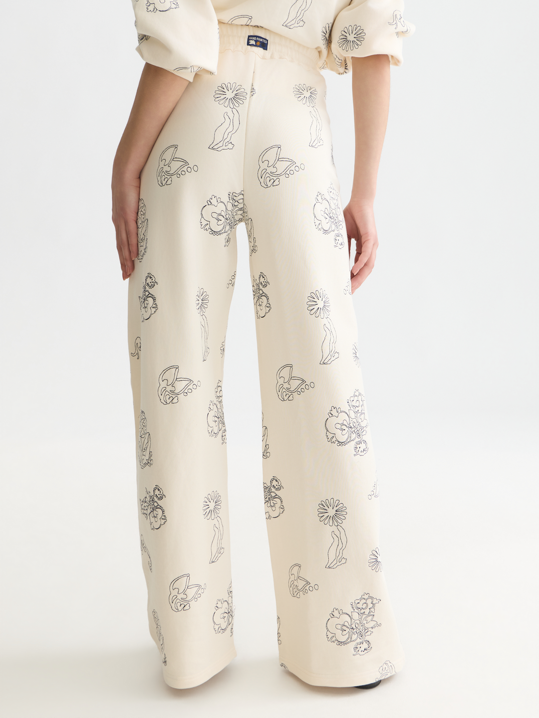 Embroidered wideleg sweatpants