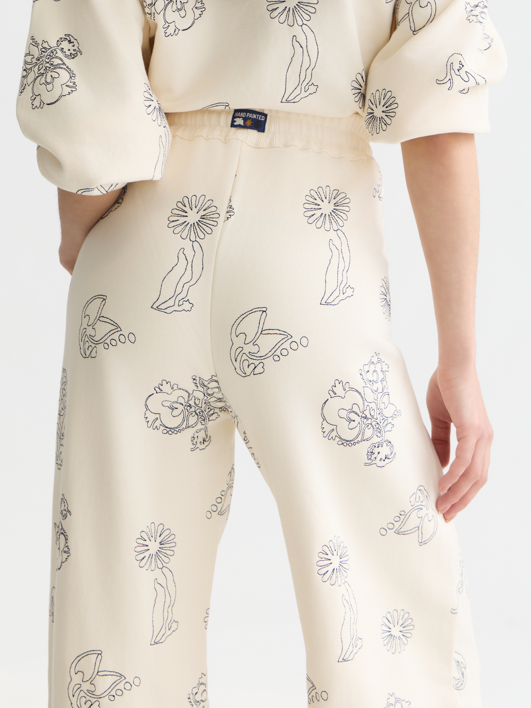 Embroidered wideleg sweatpants
