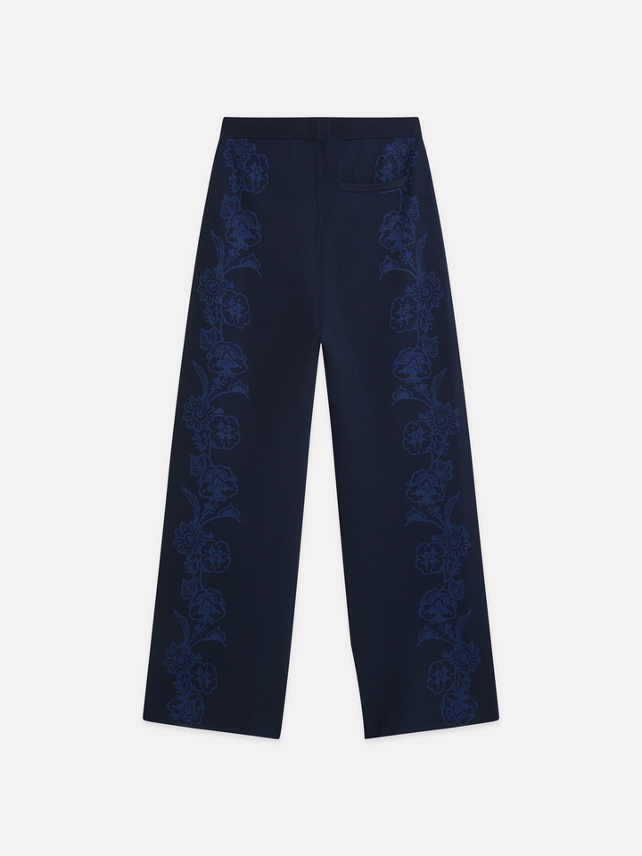 Jacquard knitted relaxed-fit trousers