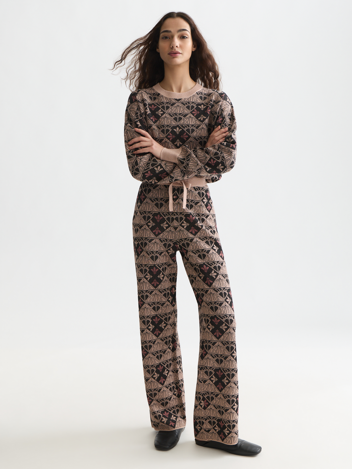 Monogram jacquard relaxed-fit trousers