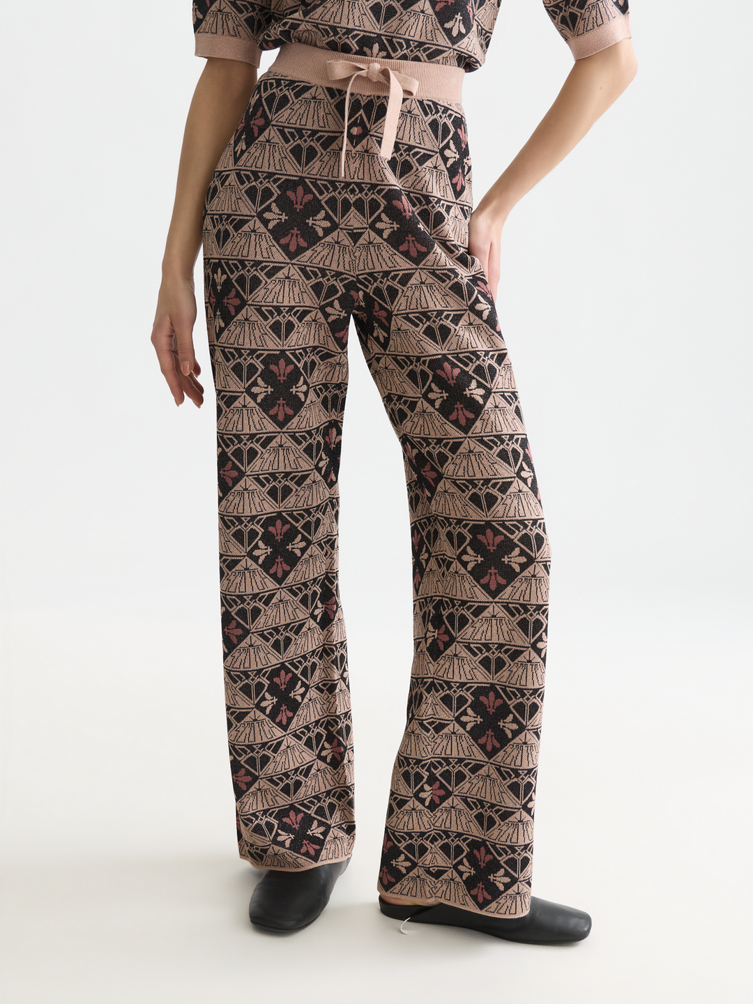 Monogram jacquard relaxed-fit trousers