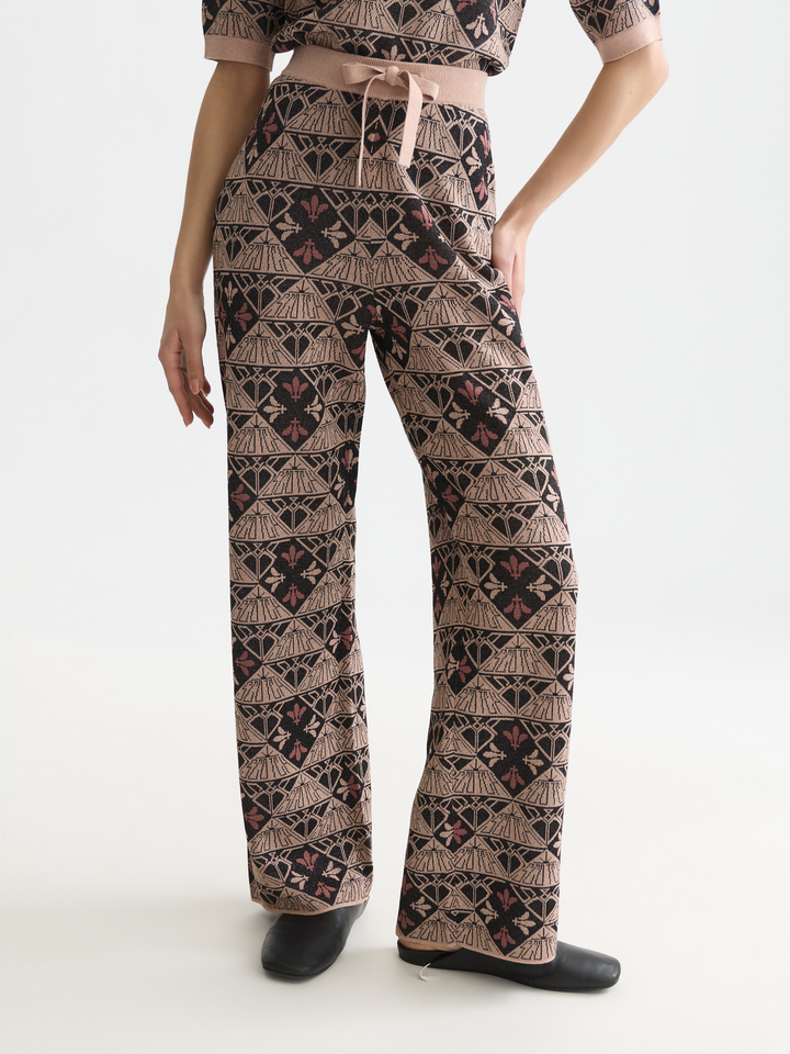 Monogram jacquard relaxed-fit trousers