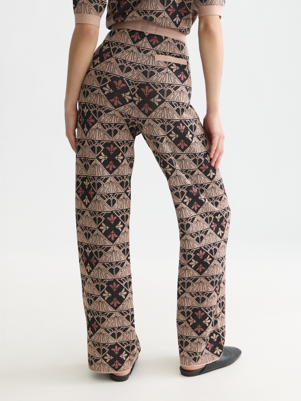 Monogram jacquard relaxed-fit trousers