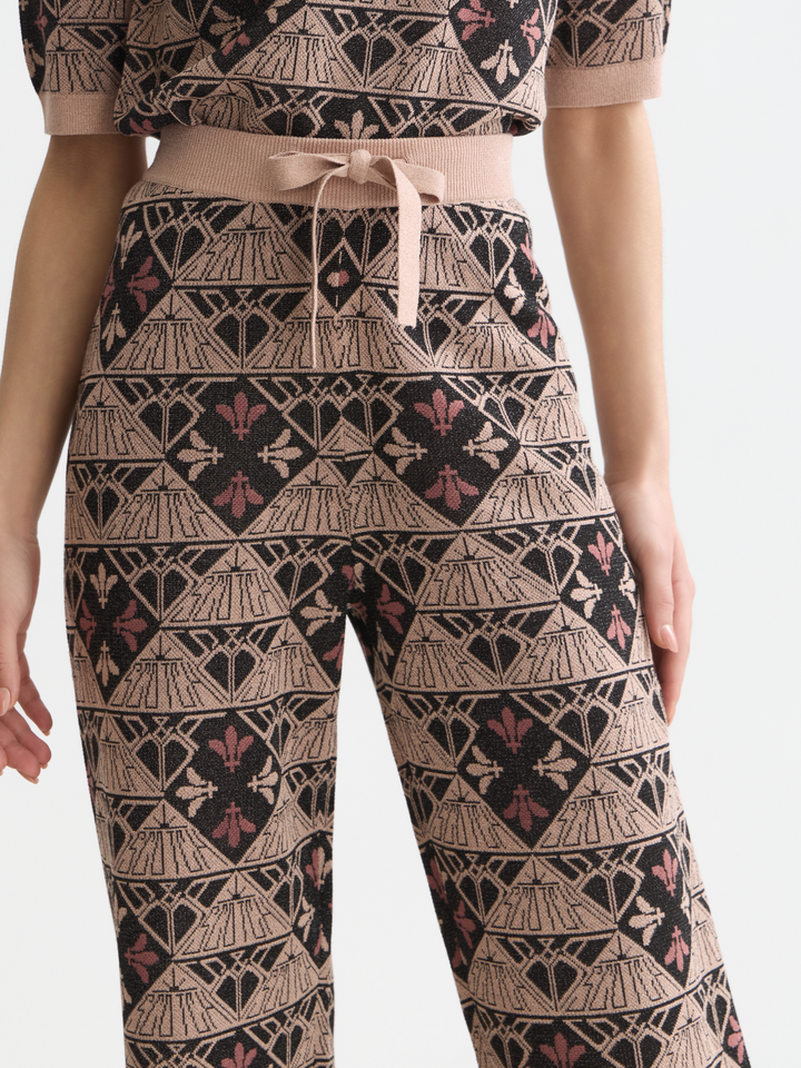 Monogram jacquard relaxed-fit trousers