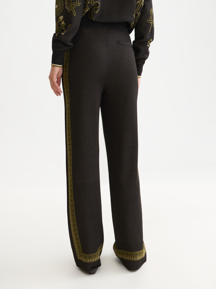 Jacquard knitted relaxed-fit trousers