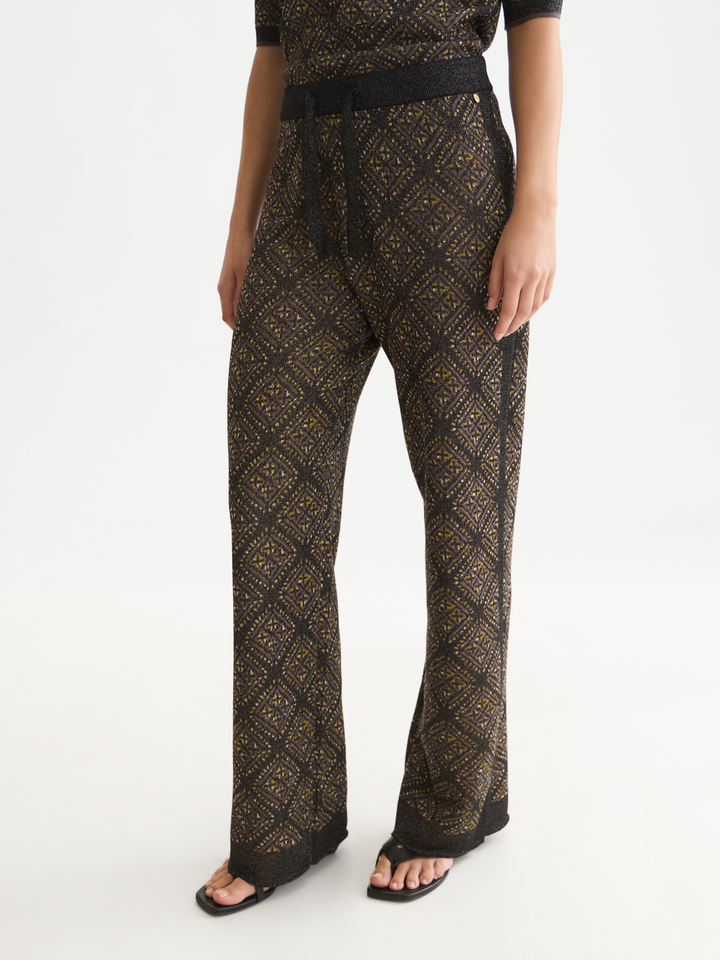 Jacquard knitted relaxed-fit trousers