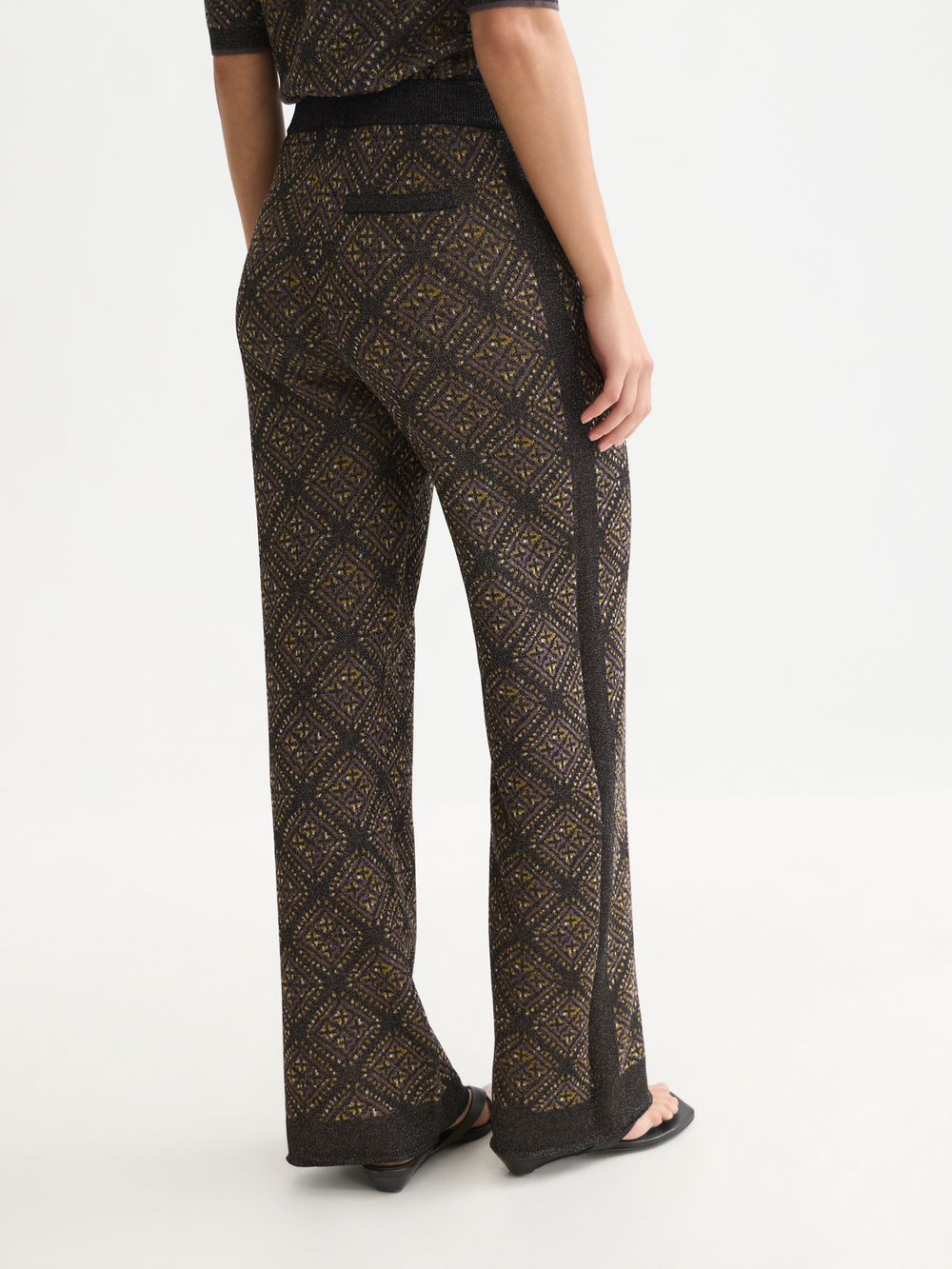 Jacquard knitted relaxed-fit trousers