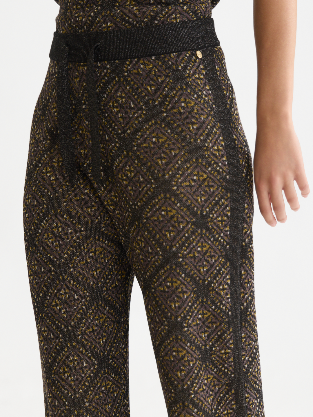Jacquard knitted relaxed-fit trousers