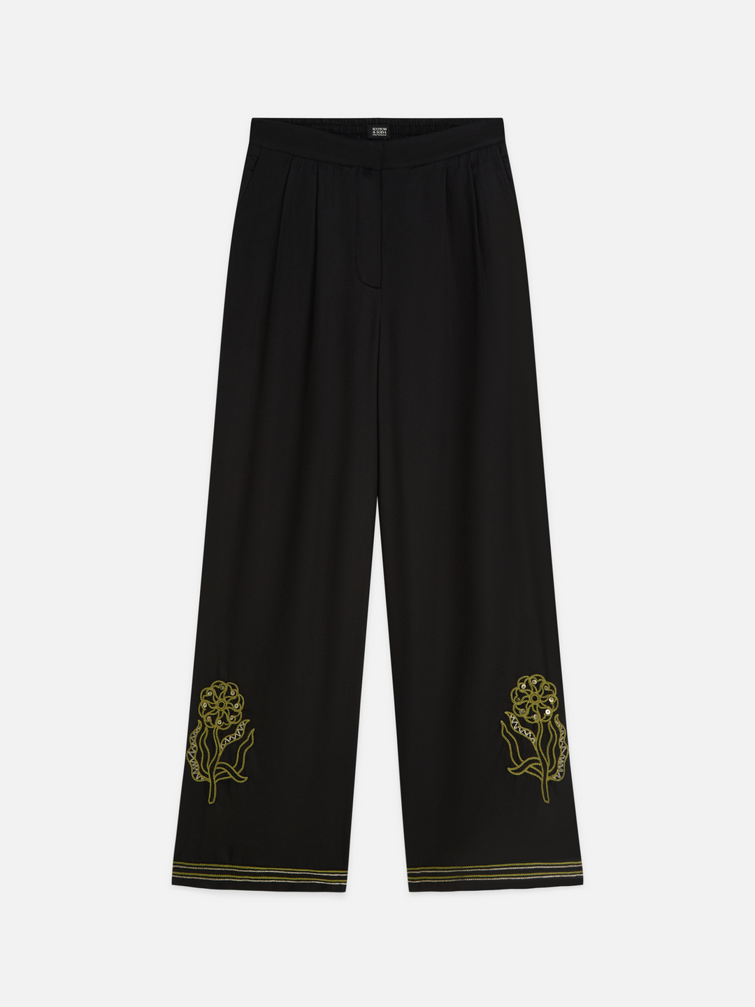 Eleni - high-rise wide-leg embellished pants