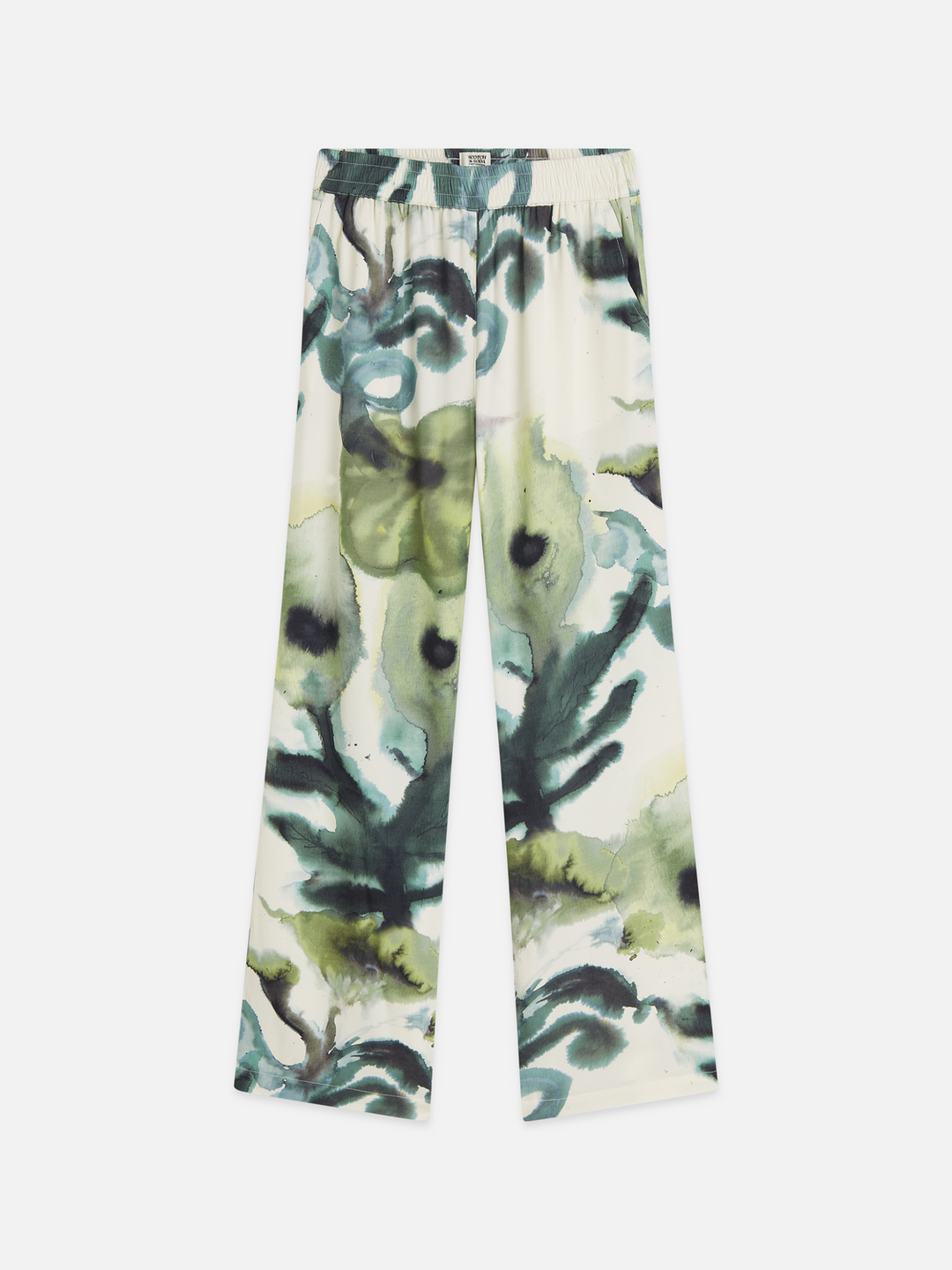 Gia - mid-rise wide-leg printed pull-on pants