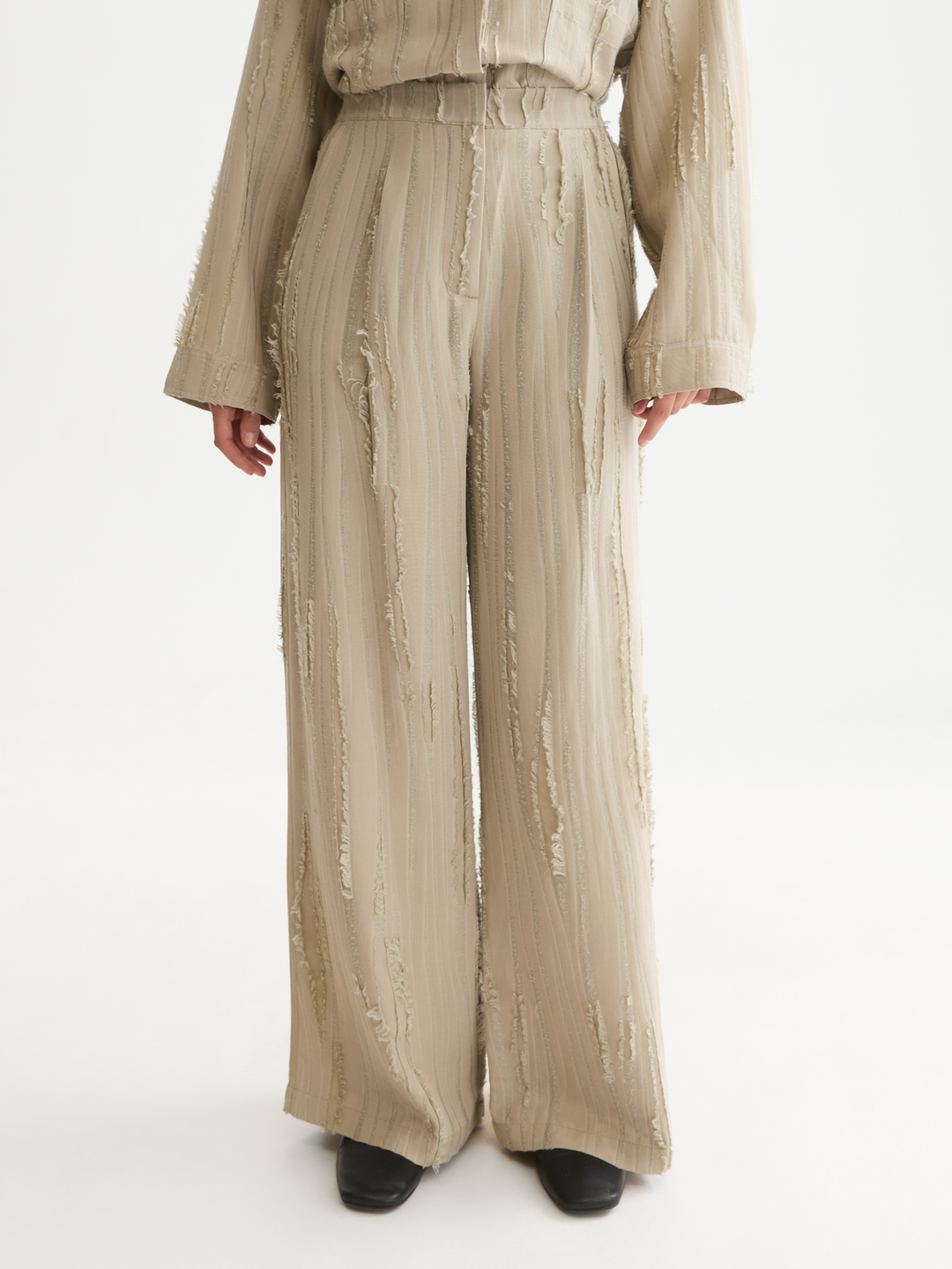 Eleni - high-rise wide-leg fil coupé pant