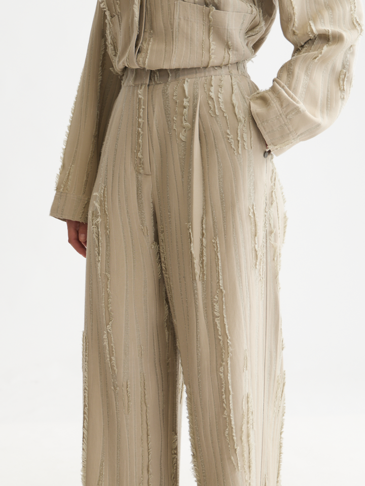 Eleni - high-rise wide-leg fil coupé pant