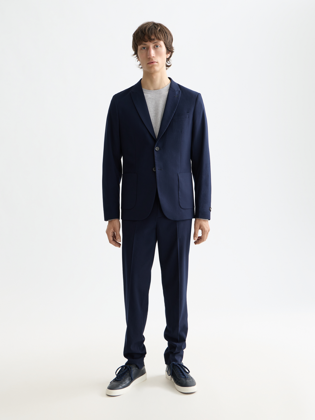 Essentials Unconstructed Peak Lapel Wool Blazer