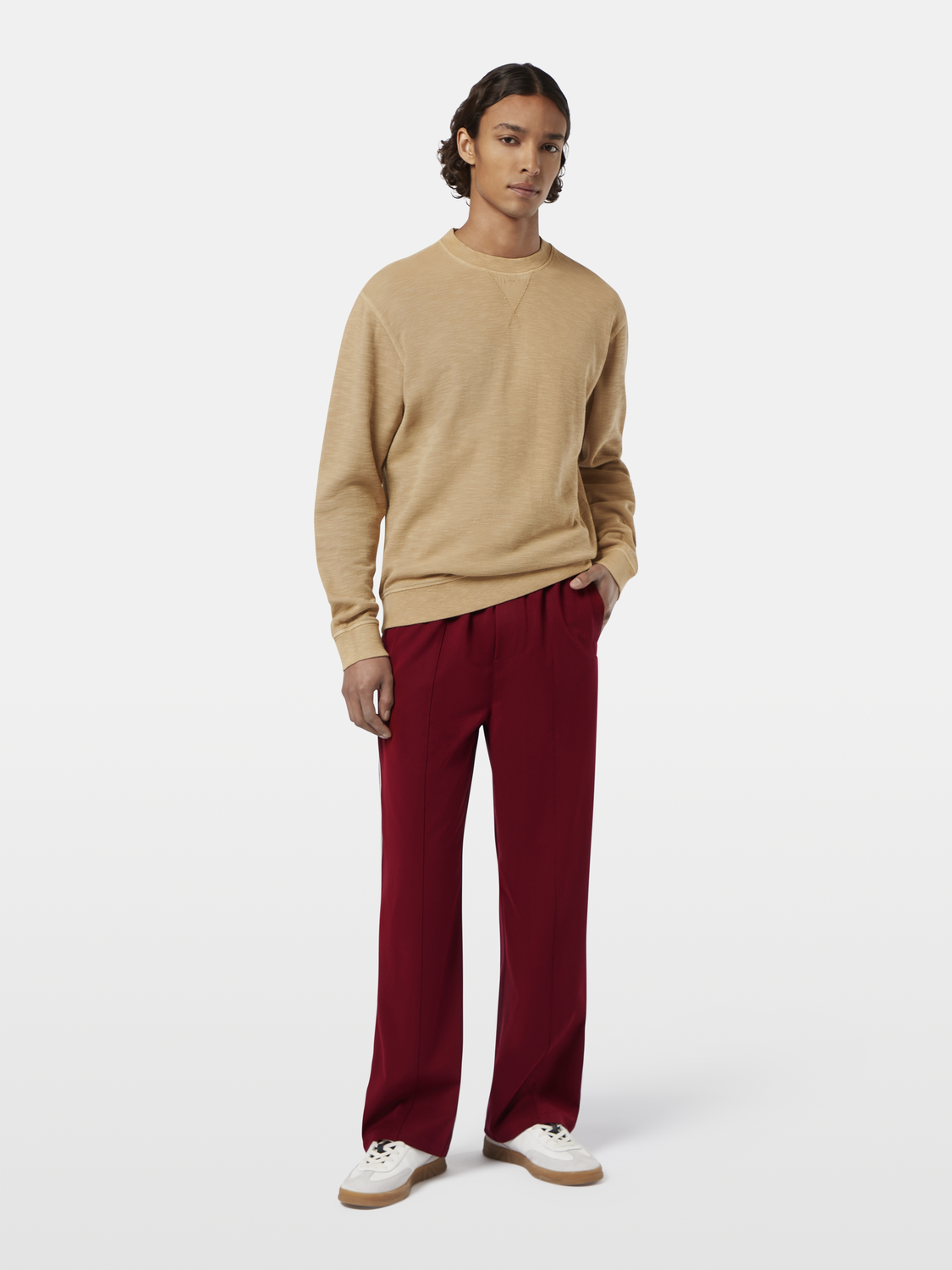 Tape-trimmed straight fit track pant