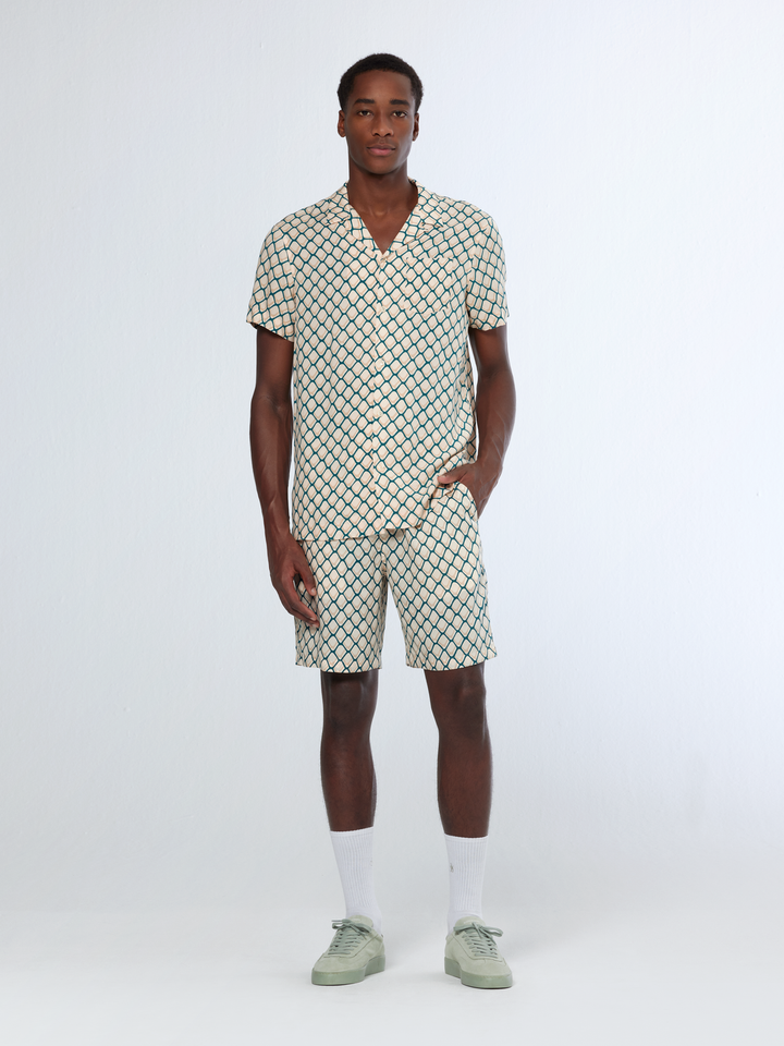 Fave - Printed Tencel relaxed fit bermuda short