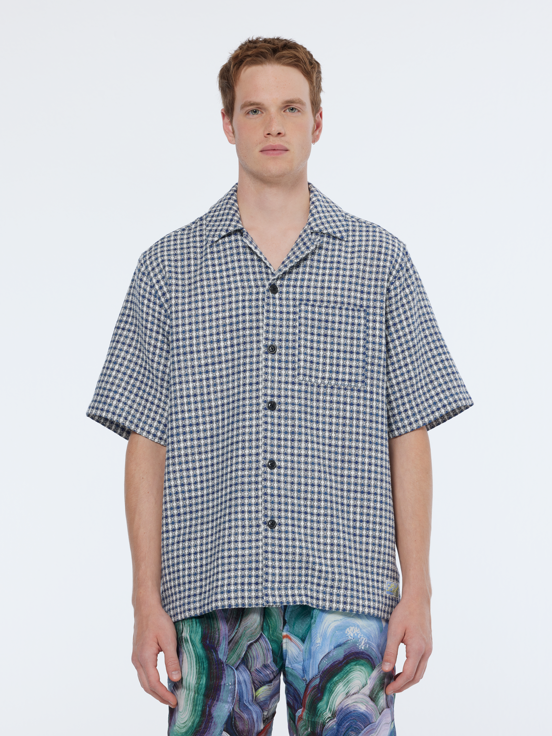 Relaxed-Fit SS Jacquard Shirt