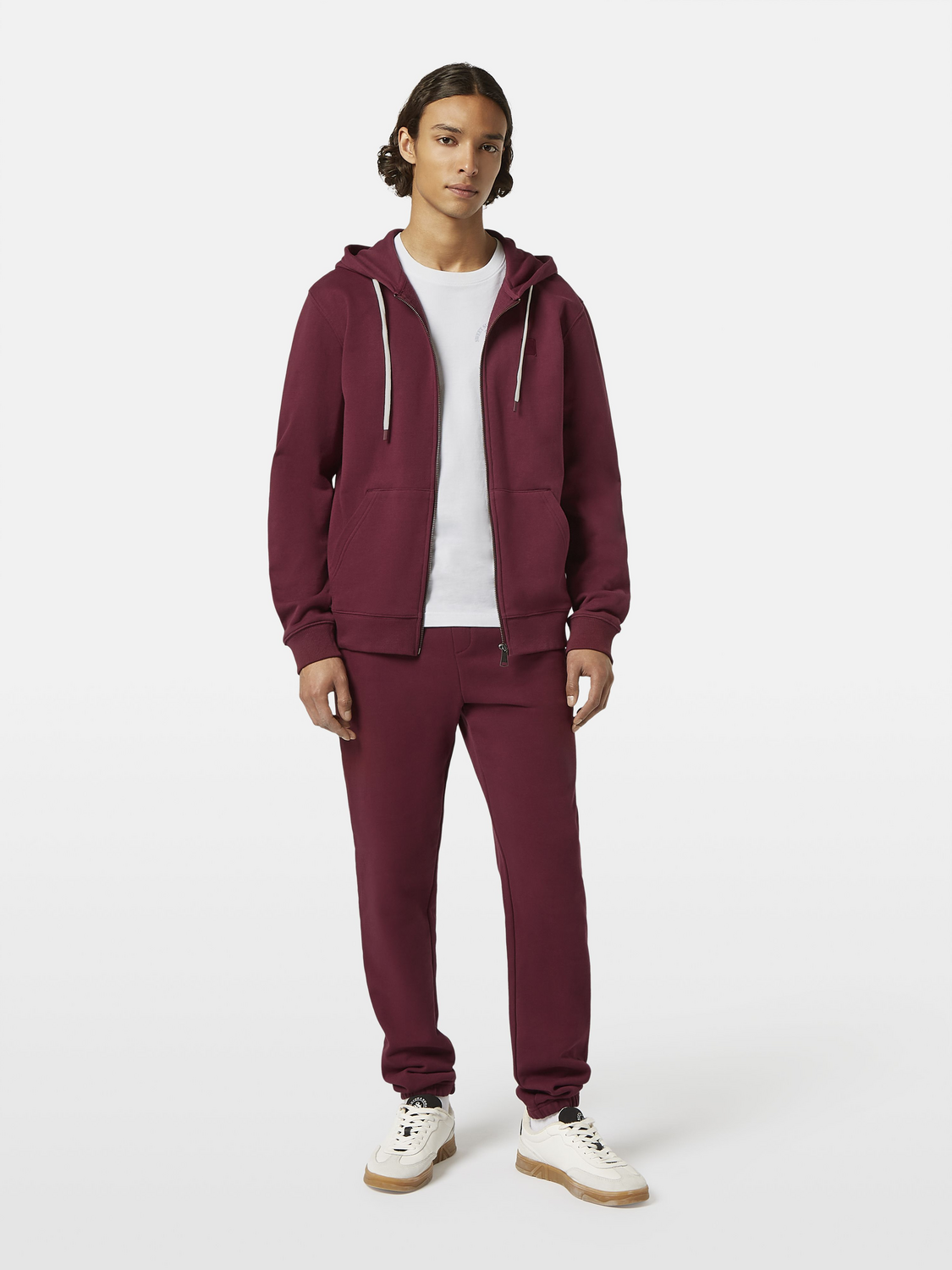 Logo badge full zip through hoodie