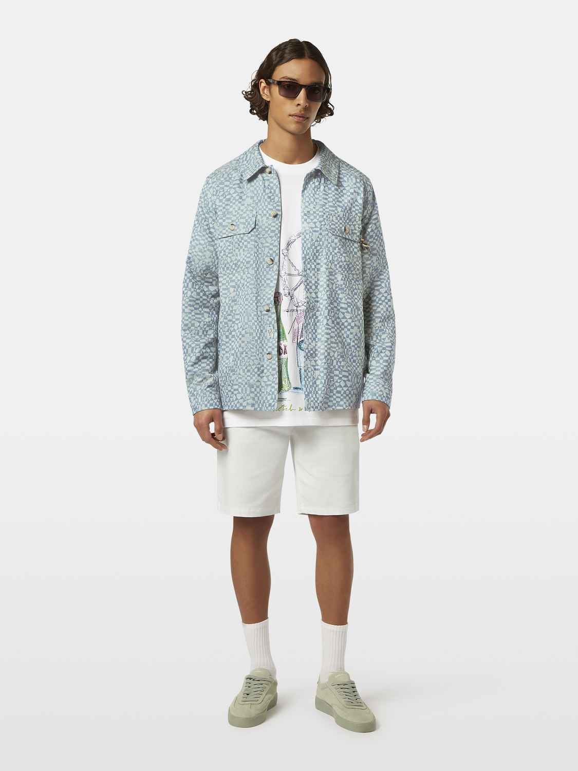 Lightweight jacquard overshirt