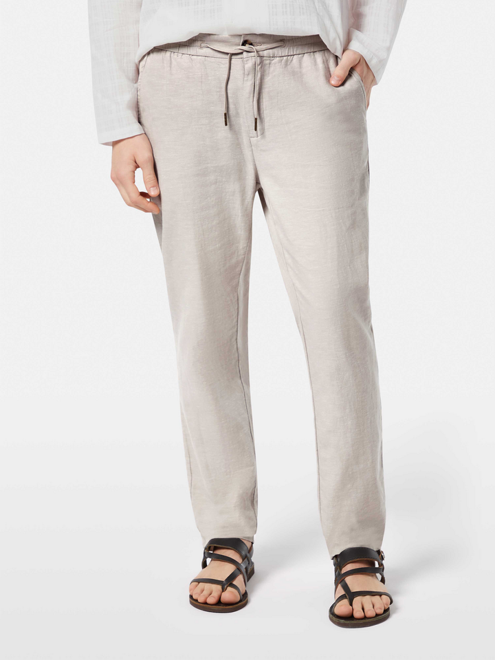 Seasonal core-Warren cotton-linen twill jogger