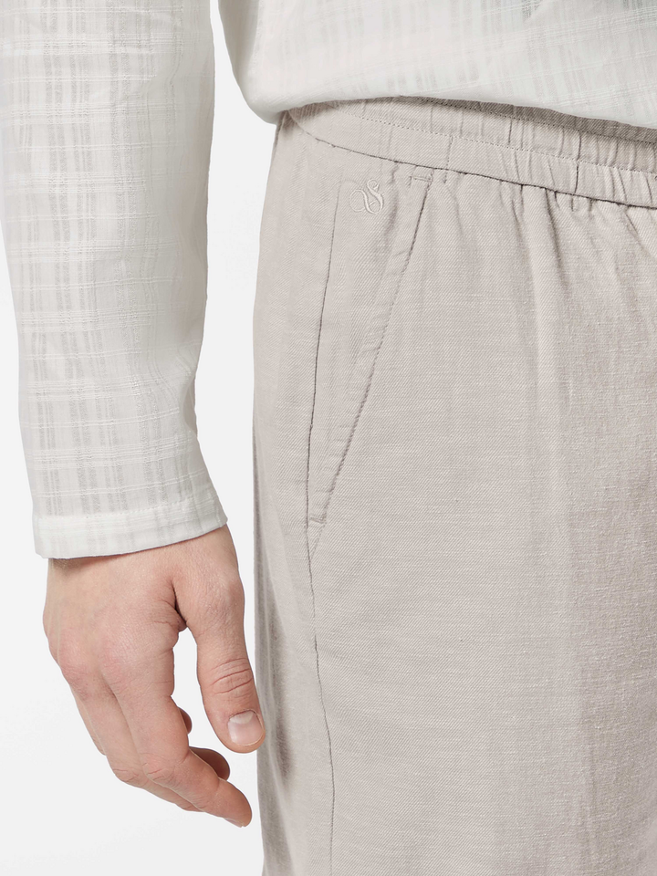 Seasonal core-Warren cotton-linen twill jogger