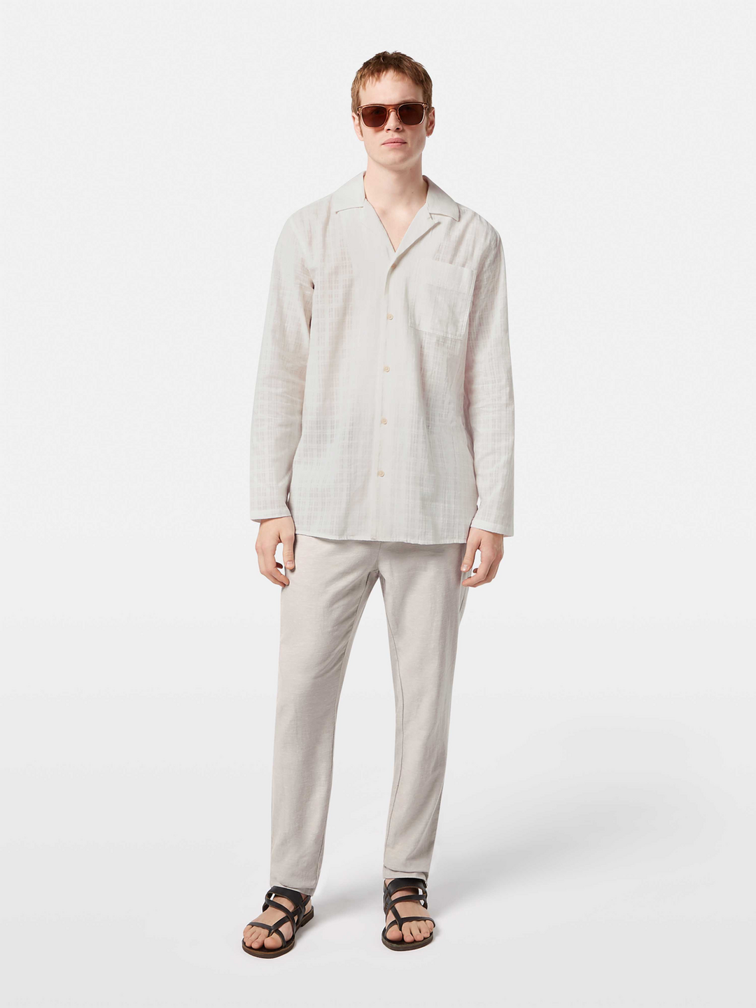 Seasonal core-Warren cotton-linen twill jogger
