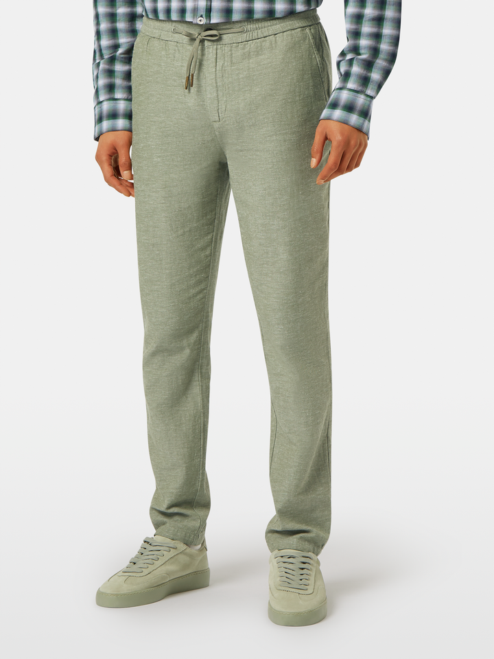 Seasonal core-Warren cotton-linen twill jogger