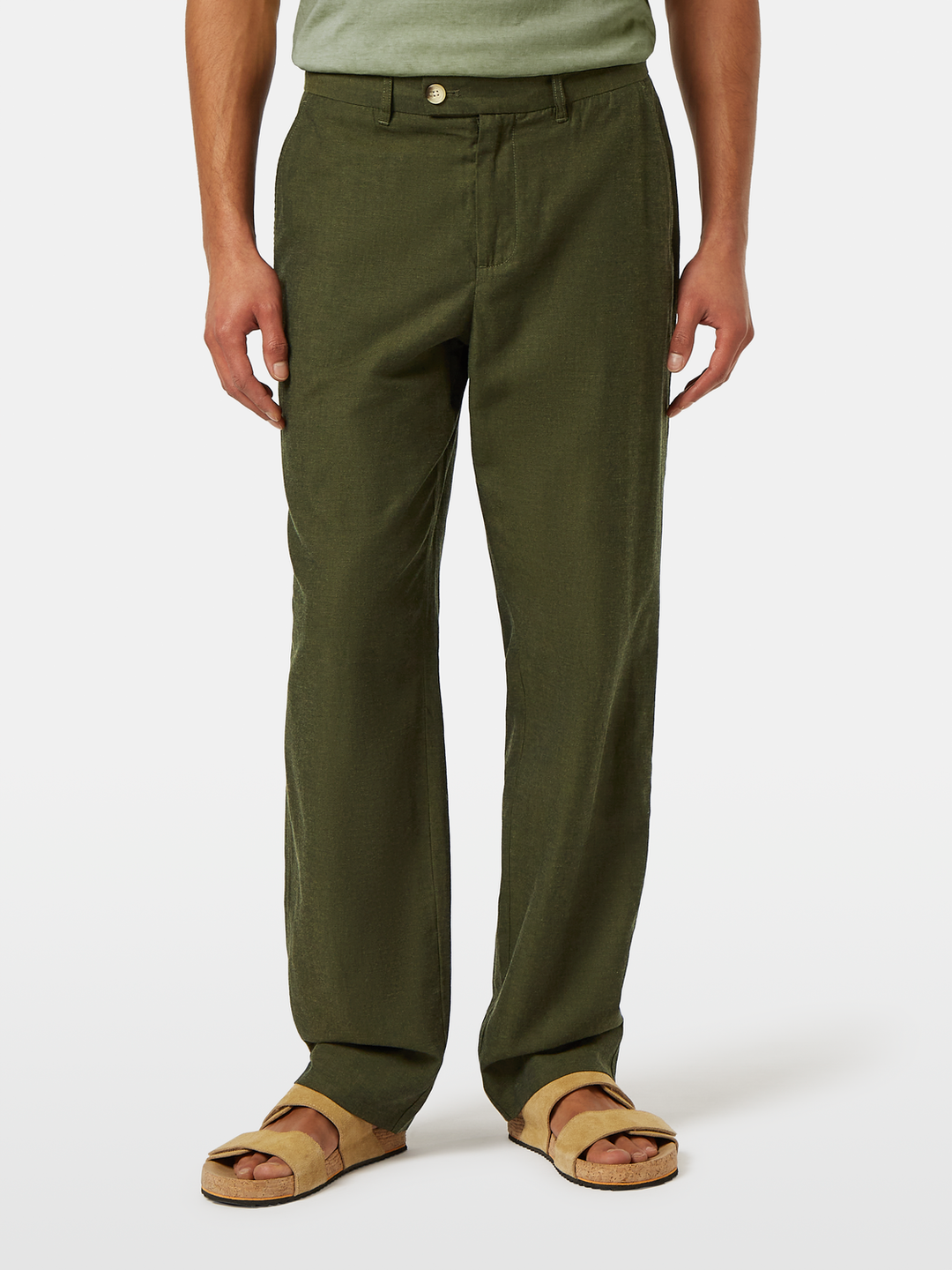 Otis - linen-blend chino
