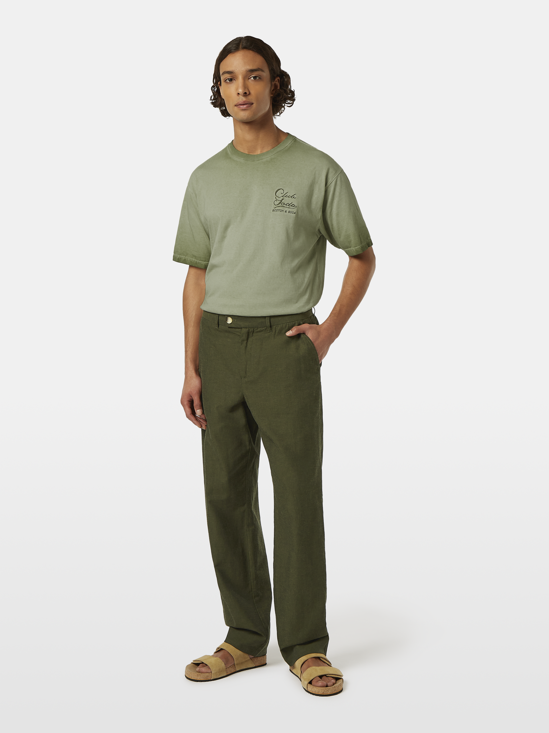 Otis - linen-blend chino
