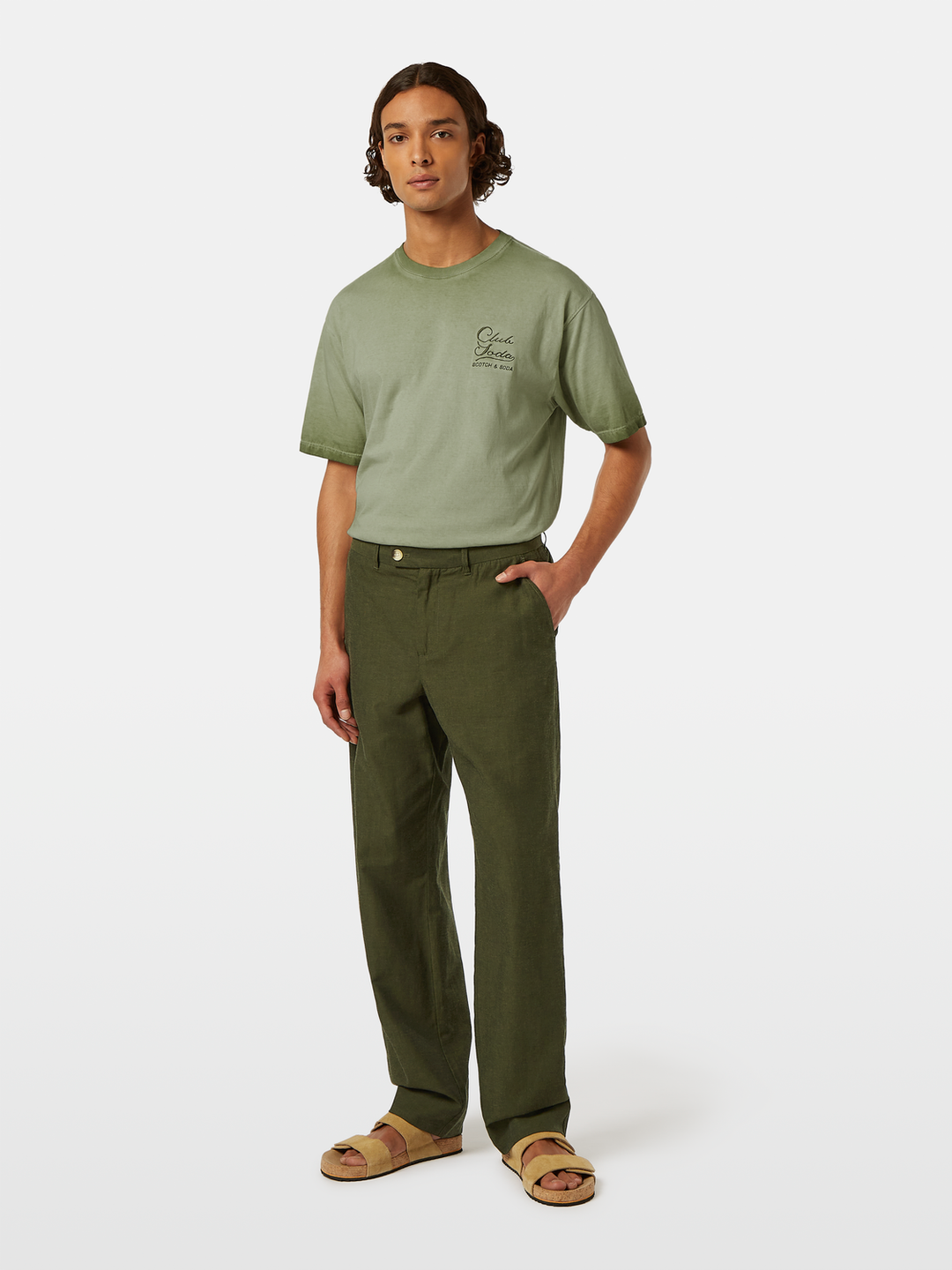 Otis - linen-blend chino
