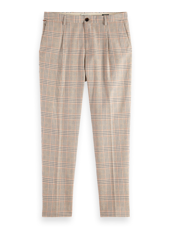 Blake - pleated cotton-linen yarn-dyed chino
